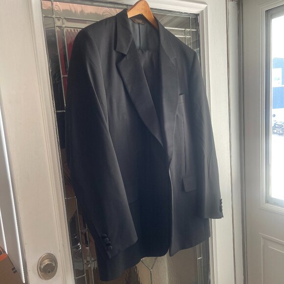 Paul Stuart Men’s Tuxedo, Sz 44 Tall, Black 100% Wool Pants 38 - Picture 2 of 11